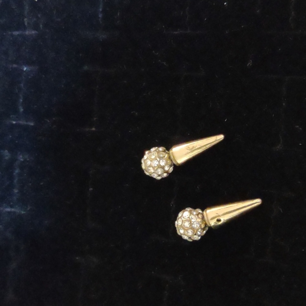 Sparkling Gold Tone Stud Earrings